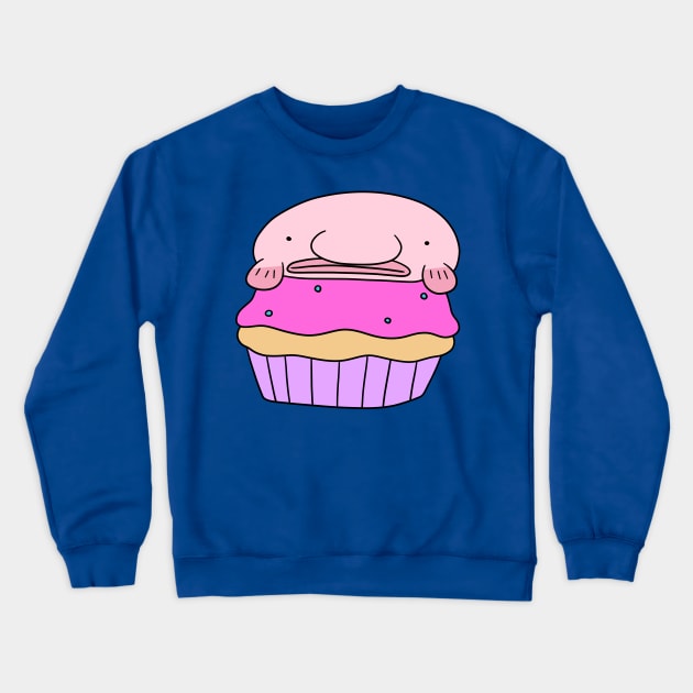 Pink Cupcake Blobfish Crewneck Sweatshirt by saradaboru